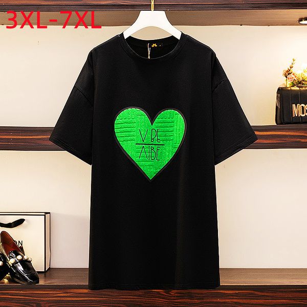 women's plus size tshirt summer for women large tshirt short sleeve heartshaped black cotton print 3xl 4xl 5xl 6xl 7xl 230625
women's plus size tshirt summer for women large tshirt short sleeve heartshaped black cotton print 3xl 4xl 5xl 6xl 7xl 230625