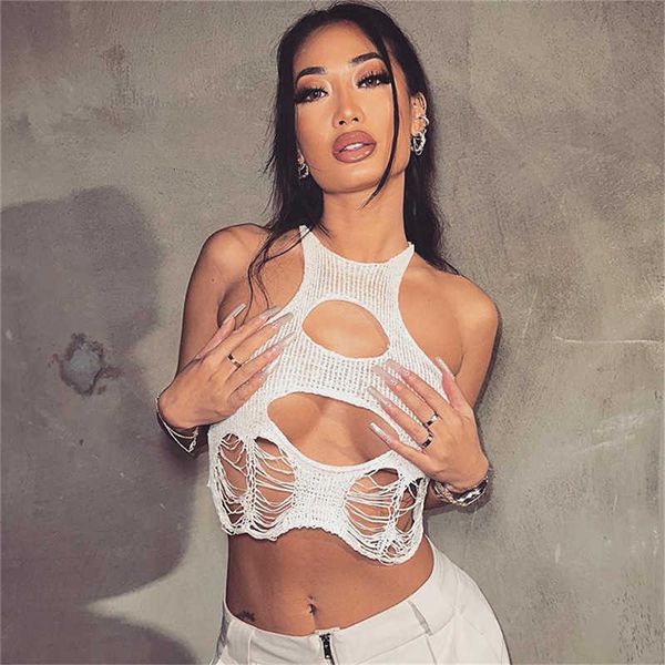 2023 summer new women's fashion sleeveless round neck hollow short feng cropped tank top, White
2023 summer new women's fashion sleeveless round neck hollow short feng cropped tank top, White