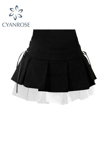 2023 summer harajuku y2k black skirt korean style women lace up pleated skirt vintage japanese chic short aline mini skirt l230621
2023 summer harajuku y2k black skirt korean style women lace up pleated skirt vintage japanese chic short aline mini skirt l230621