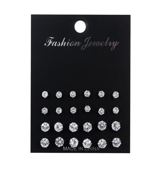 12 pair size color zircon stud earrings set shine crystal ear studs for men women punk party jewelry fashion mini earring8859729, Golden;silver
12 pair size color zircon stud earrings set shine crystal ear studs for men women punk party jewelry fashion mini earring8859729, Golden;silver