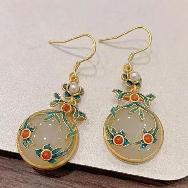 natural n jade jasper earrings women's national style elegant long earrings earrings earrings, Silver
natural n jade jasper earrings women's national style elegant long earrings earrings earrings, Silver