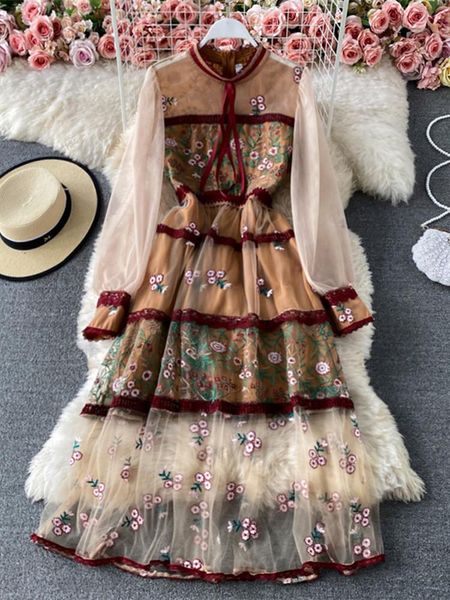 dresses elegant see through long lantern sleeve mesh dress flower embroidery ing lace trims high waist sweet bow party long dress, Black;gray
dresses elegant see through long lantern sleeve mesh dress flower embroidery ing lace trims high waist sweet bow party long dress, Black;gray