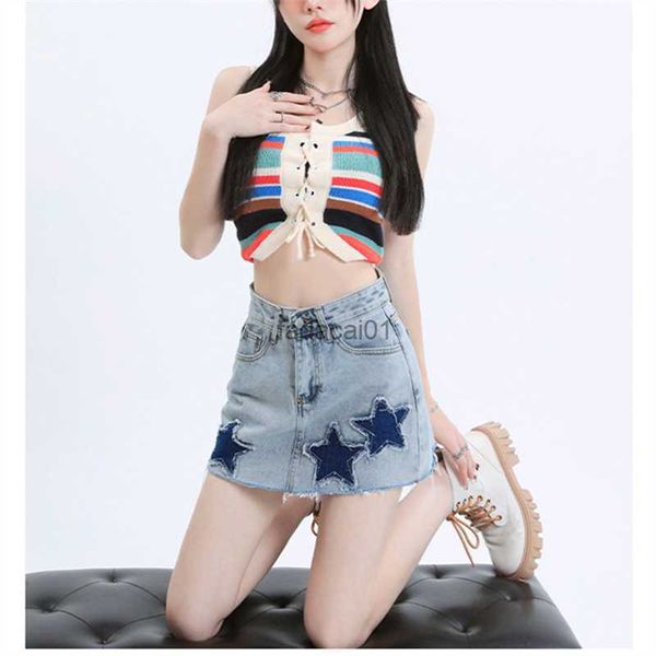 star patch women's high waisted retro blue ultrashort denim skirt summer street style aline girl mini shorts skirt female, Black
star patch women's high waisted retro blue ultrashort denim skirt summer street style aline girl mini shorts skirt female, Black