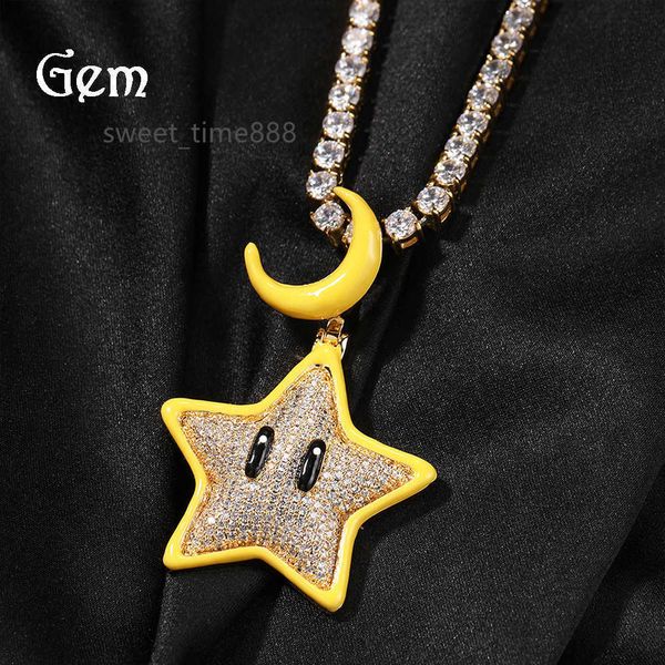 personalized cartoon nightlight star hip hop necklace men's versatile diamond inlaid copper tidal tag pendant jewelry, Silver
personalized cartoon nightlight star hip hop necklace men's versatile diamond inlaid copper tidal tag pendant jewelry, Silver