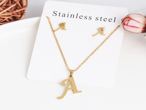 26 letter initial pendant necklace with earrings 18k gold plated chain choker for women bling alphabet statement stainless steel j5405642, Silver
26 letter initial pendant necklace with earrings 18k gold plated chain choker for women bling alphabet statement stainless steel j5405642, Silver