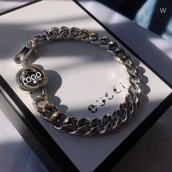 sterling silver classic worn out couple double interlocking light luxury bracelet, Black
sterling silver classic worn out couple double interlocking light luxury bracelet, Black