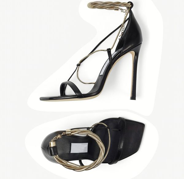 luxury women dress oriana leather sandals high heels london patent leather with gold chains party wedding heeled umps with box 35-43, Black
luxury women dress oriana leather sandals high heels london patent leather with gold chains party wedding heeled umps with box 35-43, Black