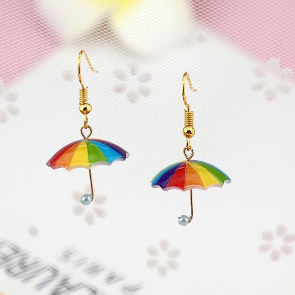 mini creative simulation rainbow umbrella earrings personalized ethnic style 3d contrast color sun umbrella pearl earrings, Silver
mini creative simulation rainbow umbrella earrings personalized ethnic style 3d contrast color sun umbrella pearl earrings, Silver