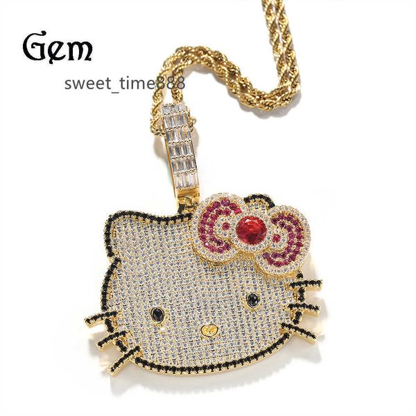 ins style cartoon cat necklace female copper set with zircon gold sweet pendant fried dough twists chain jewelry, Silver
ins style cartoon cat necklace female copper set with zircon gold sweet pendant fried dough twists chain jewelry, Silver