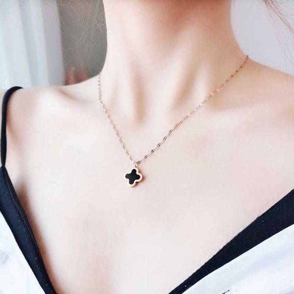 van clover necklace non fading titanium steel 18k rose gold doublesided clover necklace womens net red temperament ins simple clavicle chain, Silver
van clover necklace non fading titanium steel 18k rose gold doublesided clover necklace womens net red temperament ins simple clavicle chain, Silver