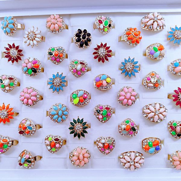 resin multicolor diamond rings rose gold women fashion jewelry zircon sweet retro elegant ring gift rings open adjustable size, Silver
resin multicolor diamond rings rose gold women fashion jewelry zircon sweet retro elegant ring gift rings open adjustable size, Silver