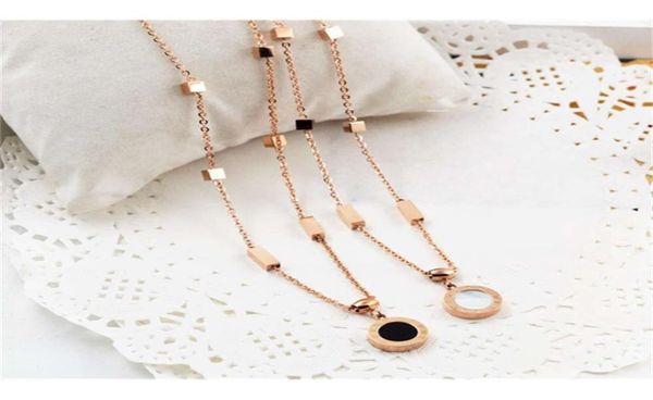 pendant japanese korean jewelry rose gold black and white double roman numeral pendant necklace clavicle chain titanium steel acce8119866, Silver
pendant japanese korean jewelry rose gold black and white double roman numeral pendant necklace clavicle chain titanium steel acce8119866, Silver