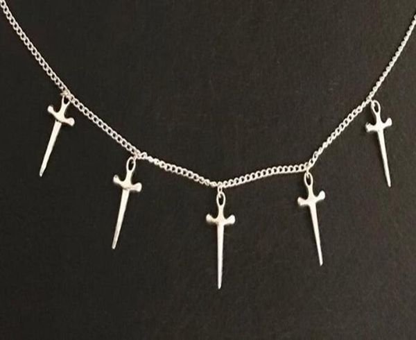 designs fashion long chain necklaces new bohemia punk style silver fives of sword necklace pendants women boho pendants choker jew4106609
designs fashion long chain necklaces new bohemia punk style silver fives of sword necklace pendants women boho pendants choker jew4106609