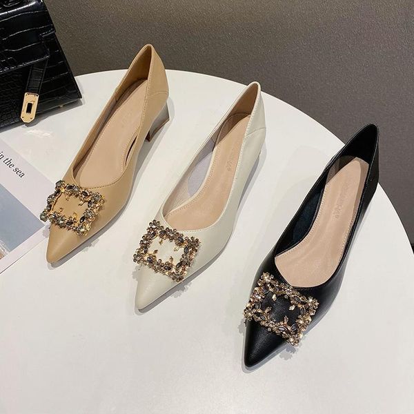 dress metal buckle leather work women's shoes in spring and autumn 2022 new pointed shallow fashion shoes women's thick heels, White
dress metal buckle leather work women's shoes in spring and autumn 2022 new pointed shallow fashion shoes women's thick heels, White