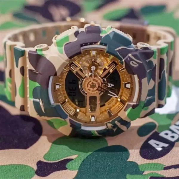 digital sport quartz watch original shock 110 watch full function world time led automatic hand light camouflage ga oak series, Slivery;brown
digital sport quartz watch original shock 110 watch full function world time led automatic hand light camouflage ga oak series, Slivery;brown