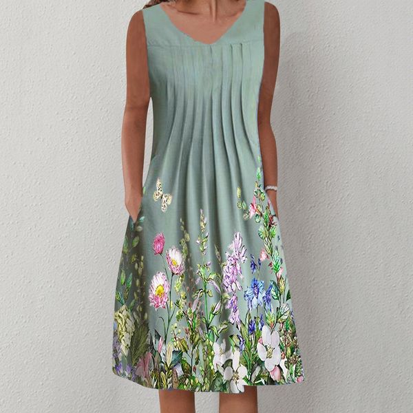 basic casual dresse's summer dress outfits female floral round o neck sleeveless mid length dresses holiday beach 230625, Black;gray
basic casual dresse's summer dress outfits female floral round o neck sleeveless mid length dresses holiday beach 230625, Black;gray