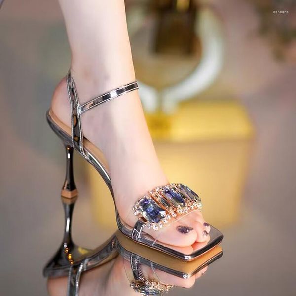 sandals high heels for women summer shiny crystal shoes ankle straps thin heel fashion pumps, Black
sandals high heels for women summer shiny crystal shoes ankle straps thin heel fashion pumps, Black