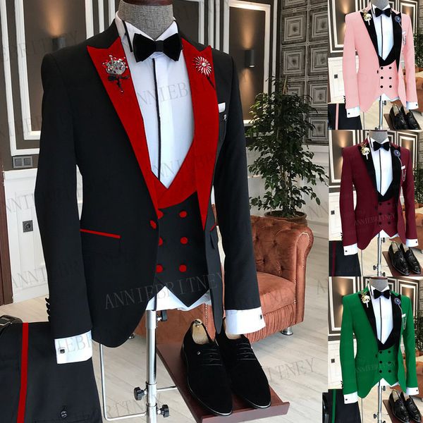 men's suits blazers 2023 formal business men suit 3 pieces male jacket custom fashion groom wedding tuxedo red velvet lapel blazer vest, White;black
men's suits blazers 2023 formal business men suit 3 pieces male jacket custom fashion groom wedding tuxedo red velvet lapel blazer vest, White;black
