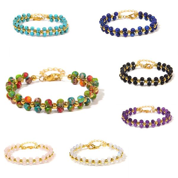 4mm colorful bilayer natural stone bracelet for women men bohemia golden color handmade beaded natural stone adjustable bracelet, Golden;silver
4mm colorful bilayer natural stone bracelet for women men bohemia golden color handmade beaded natural stone adjustable bracelet, Golden;silver
