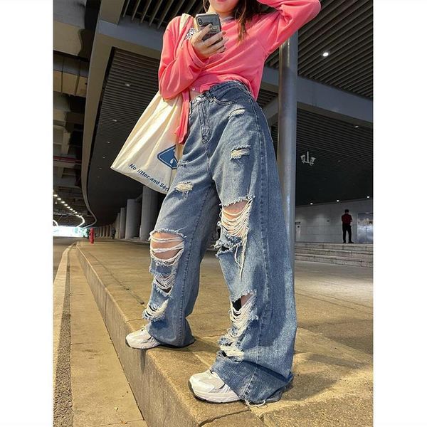 jeans large size ripped jeans women mom jeans high waist high waist loose wide leg straight mopping trousers autumn clothes for womens, Blue
jeans large size ripped jeans women mom jeans high waist high waist loose wide leg straight mopping trousers autumn clothes for womens, Blue
