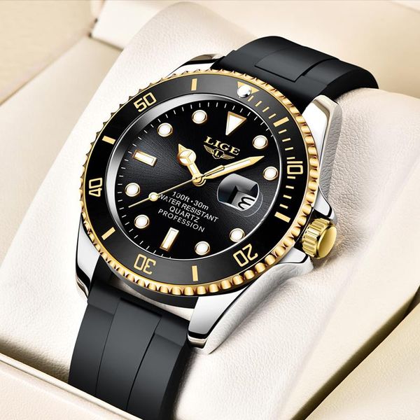parkas 2022 new watch men silicone strap 30m waterproof men watches lige brand sport quartz wristwatch relogio masculino+box, Black
parkas 2022 new watch men silicone strap 30m waterproof men watches lige brand sport quartz wristwatch relogio masculino+box, Black