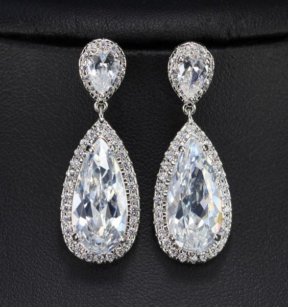 3 layers real 18k white gold platinum plated high grade zirconia diamond luxury long pear drop bridal earrings4764269, Silver
3 layers real 18k white gold platinum plated high grade zirconia diamond luxury long pear drop bridal earrings4764269, Silver