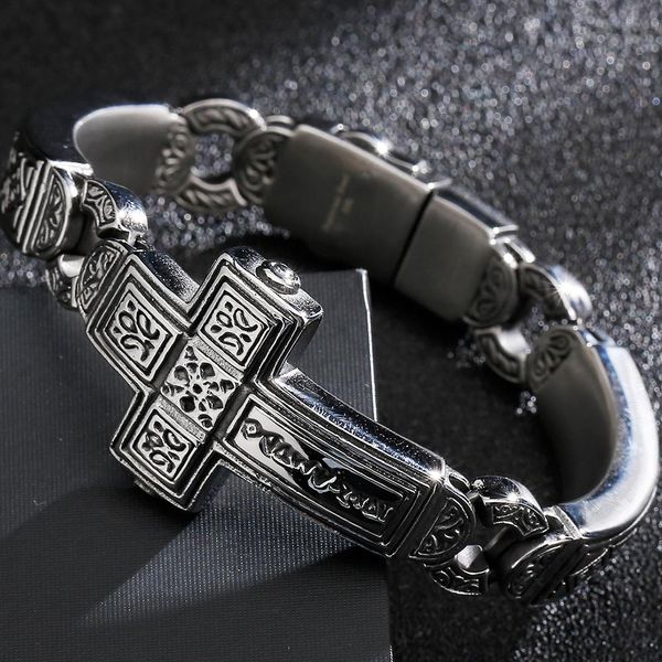 bangle retro cross men bracelet heavy metal stainless steel on hand men's bracelets man bikers jewellery engraveable, Black
bangle retro cross men bracelet heavy metal stainless steel on hand men's bracelets man bikers jewellery engraveable, Black
