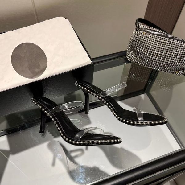round nosed steel ball transparent sandals with ankle wrapped thin high heels, and elegant leather high heels, slippers size 35-43, Black
round nosed steel ball transparent sandals with ankle wrapped thin high heels, and elegant leather high heels, slippers size 35-43, Black