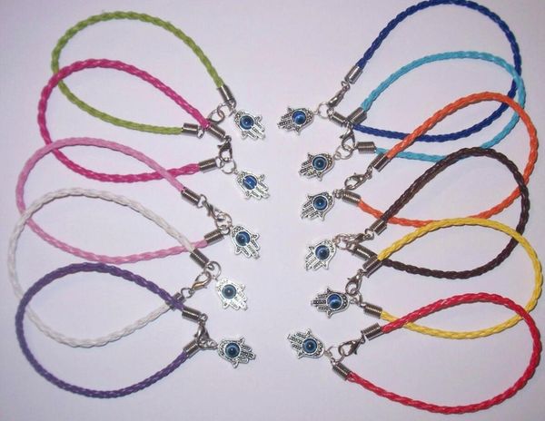 200pcs mixed kabbalah vintage silver hamsa hand charms evil eye weaving leather braided string cuff bracelets women lucky bracelet5113930, Golden;silver
200pcs mixed kabbalah vintage silver hamsa hand charms evil eye weaving leather braided string cuff bracelets women lucky bracelet5113930, Golden;silver