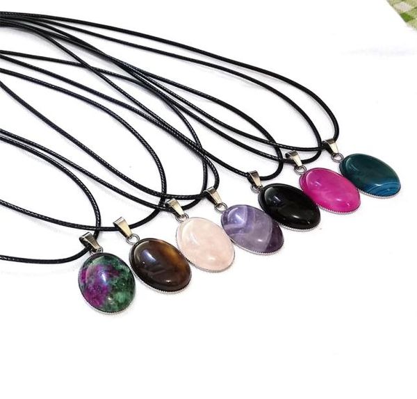 oval reiki stones turquoise pink quartz charms pendant leather necklace for women men gift accessories5142042, Silver
oval reiki stones turquoise pink quartz charms pendant leather necklace for women men gift accessories5142042, Silver