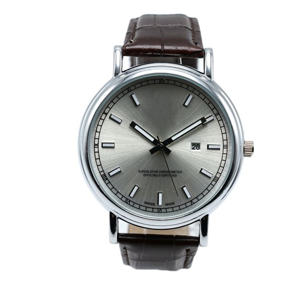 retro mens watch leather series 42 45mm stainless steel dial luxury fashion quartz watch mens watch relogio masculino, Slivery;brown
retro mens watch leather series 42 45mm stainless steel dial luxury fashion quartz watch mens watch relogio masculino, Slivery;brown