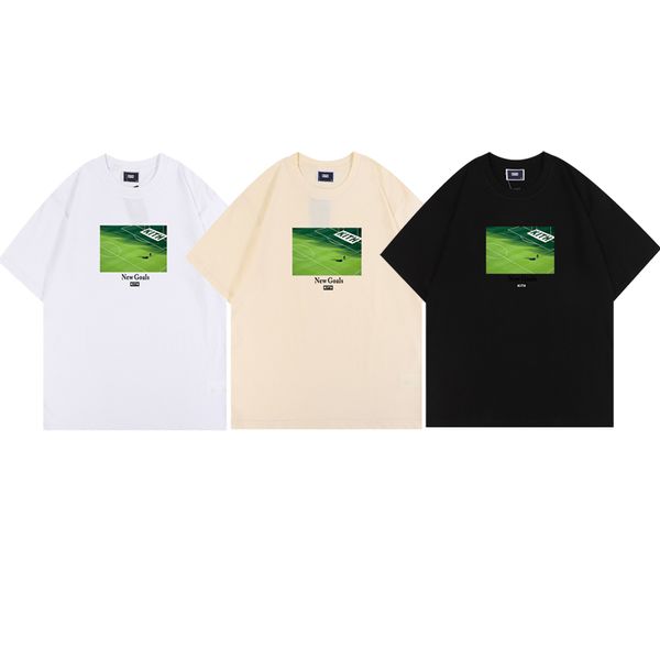 2023 summer fashion kith men's t-shirts green field printing cotton casual short sleeve tee t shirt, White;black 
2023 summer fashion kith men's t-shirts green field printing cotton casual short sleeve tee t shirt, White;black