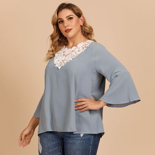 women's plus size tshirt clothing fall fashion casual flare sleeve lace hook pattern v collar solid color loose ladies skirt xl4xl 2306, Black
women's plus size tshirt clothing fall fashion casual flare sleeve lace hook pattern v collar solid color loose ladies skirt xl4xl 2306, Black