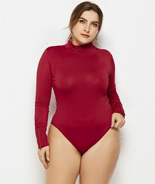 women's plus size tshirt 6xl casual jumpsuit women long sleeve high neck zip bodysuit stretch solid color female romper large 230625, Black
women's plus size tshirt 6xl casual jumpsuit women long sleeve high neck zip bodysuit stretch solid color female romper large 230625, Black