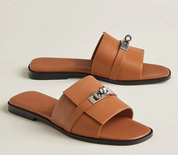 summer luxury giulia sandals women shoes calfskin leather brand slippers slip on beach slide flats palladium-plated kelly buckle flip flops, Black
summer luxury giulia sandals women shoes calfskin leather brand slippers slip on beach slide flats palladium-plated kelly buckle flip flops, Black