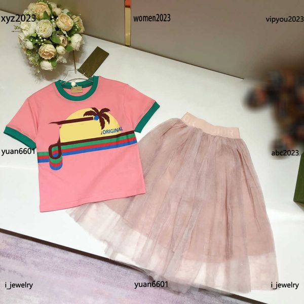 2023 designer baby clothes kids tracksuits girl dress size 100-160 cm 2pcs sunset coconut tree print t-shirt and lace dress, White
2023 designer baby clothes kids tracksuits girl dress size 100-160 cm 2pcs sunset coconut tree print t-shirt and lace dress, White