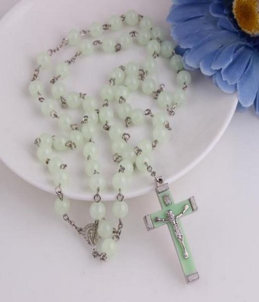 light blue glow in dark plastic rosary beads luminous noctilucent necklace fashion religious jewelry party gift ps09955131922, Silver
light blue glow in dark plastic rosary beads luminous noctilucent necklace fashion religious jewelry party gift ps09955131922, Silver
