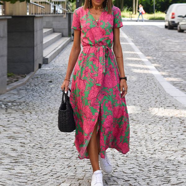 basic casual dresses summer floral print long dresse v neck split laceup dress female elegant short sleeve beach vestidos 230625, Black;gray
basic casual dresses summer floral print long dresse v neck split laceup dress female elegant short sleeve beach vestidos 230625, Black;gray