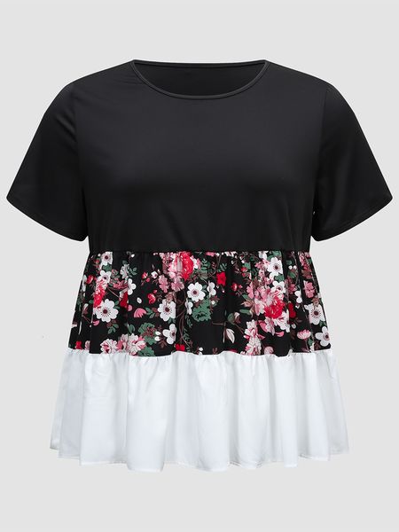 women's plus size tshirt finjani y2k women stitch tshirts summer loose short sleeve polyester crinkled edge's tee 230625, Black
women's plus size tshirt finjani y2k women stitch tshirts summer loose short sleeve polyester crinkled edge's tee 230625, Black