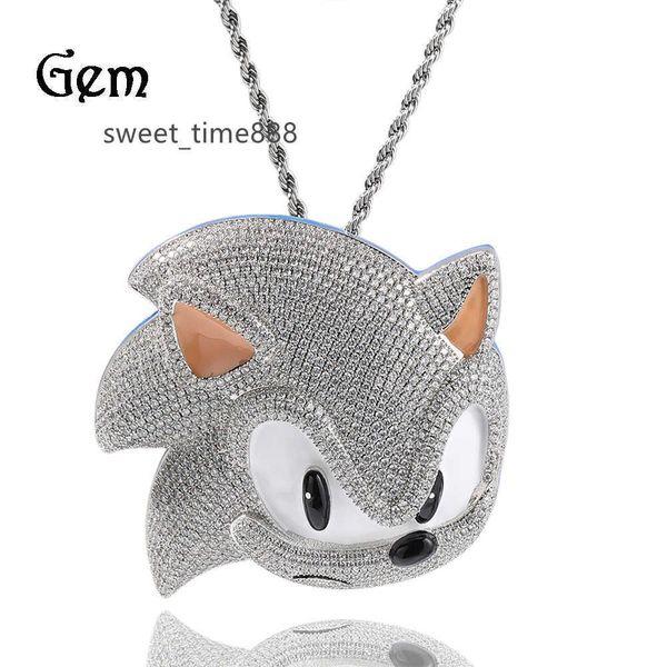 personalized hip hop nightlight sony cartoon pendant necklace men's street copper diamond cute necklace, Silver
personalized hip hop nightlight sony cartoon pendant necklace men's street copper diamond cute necklace, Silver