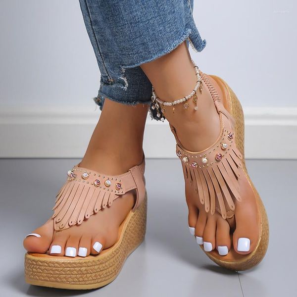 sandals summer clip toe women's casual slip on platform pumps tassels crystal lady female wedge high heels, Black
sandals summer clip toe women's casual slip on platform pumps tassels crystal lady female wedge high heels, Black