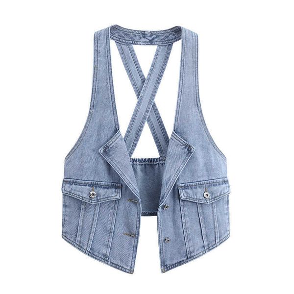 2023 new denim waistcoat women's summer vest jacket short camisole with neck hanging vest wear small fragrance fashion, Black;white
2023 new denim waistcoat women's summer vest jacket short camisole with neck hanging vest wear small fragrance fashion, Black;white
