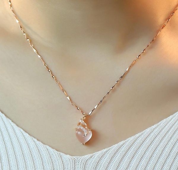 necklace female clavicle chain simple rose gold hibiscus stone powder pendant color gold gift1682354, Silver
necklace female clavicle chain simple rose gold hibiscus stone powder pendant color gold gift1682354, Silver