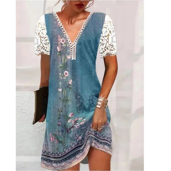 basic casual dresses elegant vintage print party dres's summer 2023 lace stitching vneck shortsleeved dress pullover fashion sundress 2, Black;gray
basic casual dresses elegant vintage print party dres's summer 2023 lace stitching vneck shortsleeved dress pullover fashion sundress 2, Black;gray