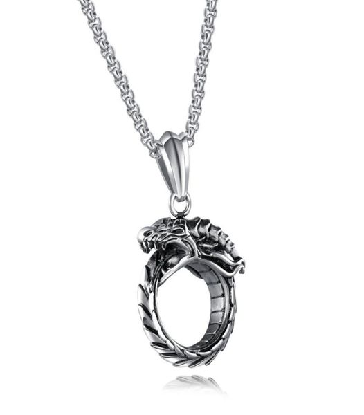 ouroboros uroborus dragon tail serpent pendant stainless steel necklace2621619, Silver
ouroboros uroborus dragon tail serpent pendant stainless steel necklace2621619, Silver