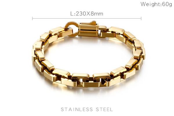 bangle 8mm wide men chunky chain bracelet fashion personality thick rectangular link bracelet stainless steel for hip hop men jewelry, Black
bangle 8mm wide men chunky chain bracelet fashion personality thick rectangular link bracelet stainless steel for hip hop men jewelry, Black
