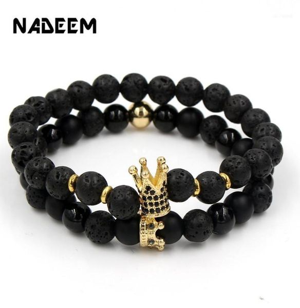 fashion handmade 2pcslot cz crown charm couple lava stone bead bracelets sets for women men jewelry bileklik pulseira masculina118217852, Golden;silver
fashion handmade 2pcslot cz crown charm couple lava stone bead bracelets sets for women men jewelry bileklik pulseira masculina118217852, Golden;silver