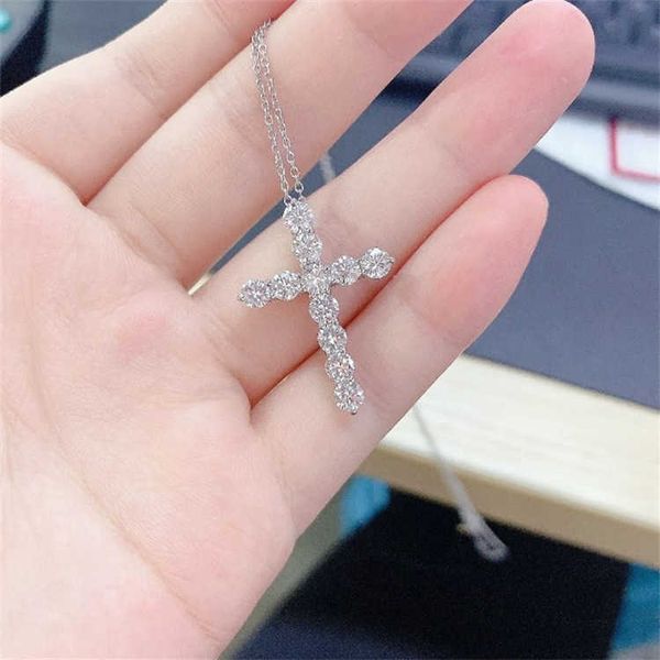 designer's high version s925 silver tiffay full sky star mosang diamond cross shaped pendant necklace for women
designer's high version s925 silver tiffay full sky star mosang diamond cross shaped pendant necklace for women