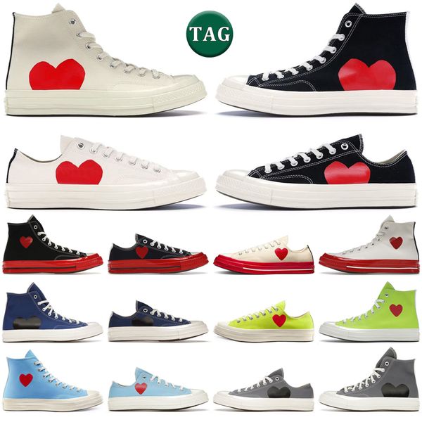 2023 canvas shoes 1970s chuck taylors high low all star comme des garcons play black white grey blue red midsole classic mens trainers outdo
2023 canvas shoes 1970s chuck taylors high low all star comme des garcons play black white grey blue red midsole classic mens trainers outdo