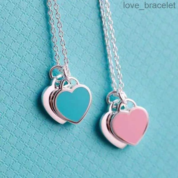 t home love necklace female 925 silver clavicle chain double heart pendant designer jewelry blue/pink/red dripping oil necklace wedding chri
t home love necklace female 925 silver clavicle chain double heart pendant designer jewelry blue/pink/red dripping oil necklace wedding chri